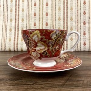 222 Fifth Gabrielle Red Tea Cup and Saucer Set